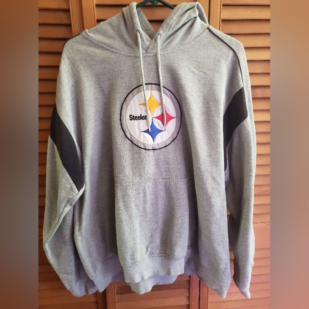 NFL Steelers Gray Hoodie with Black Accents